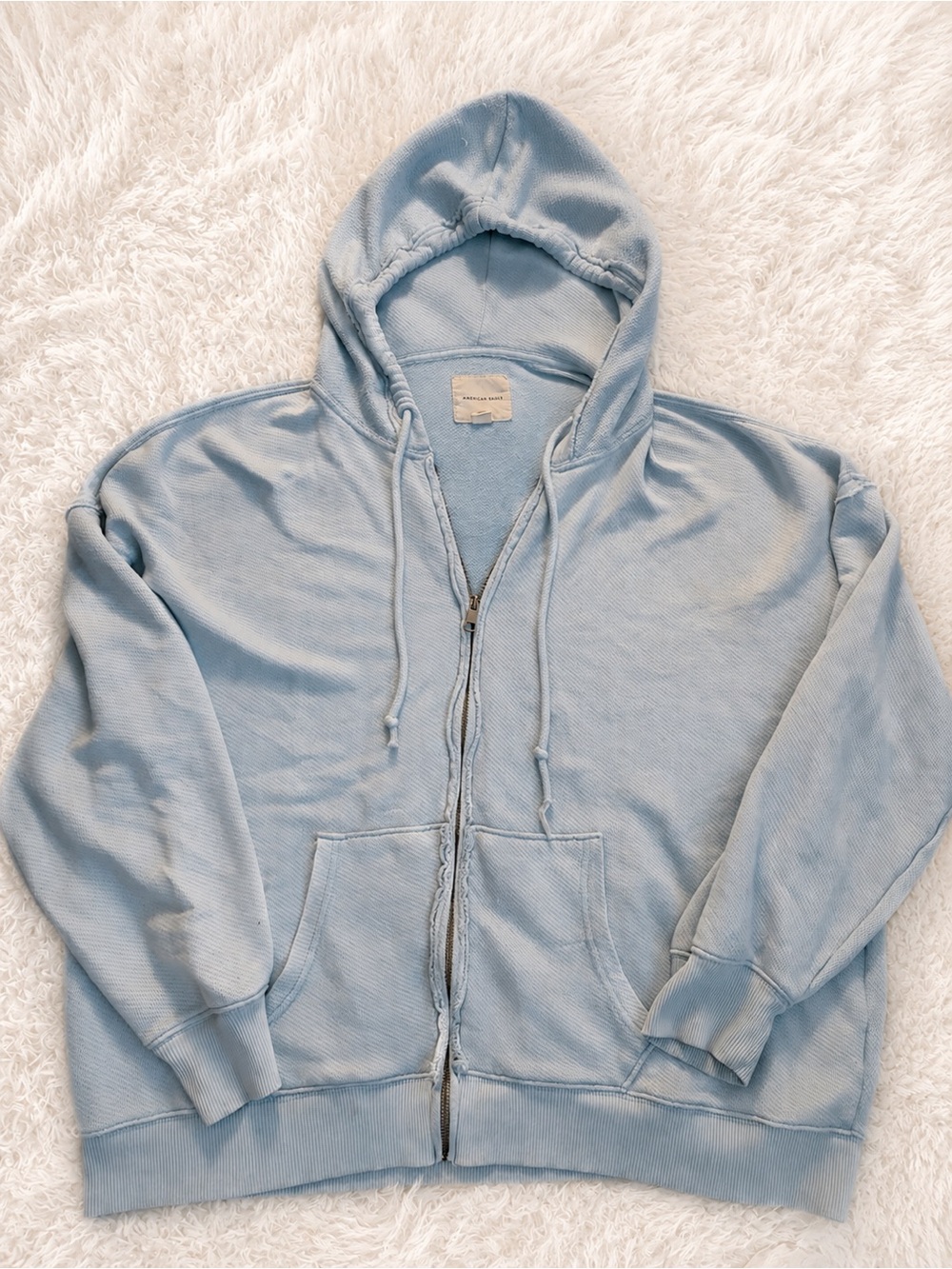 American Eagle Outfitters Vintage Light Blue Zip-Up Sweatshirt